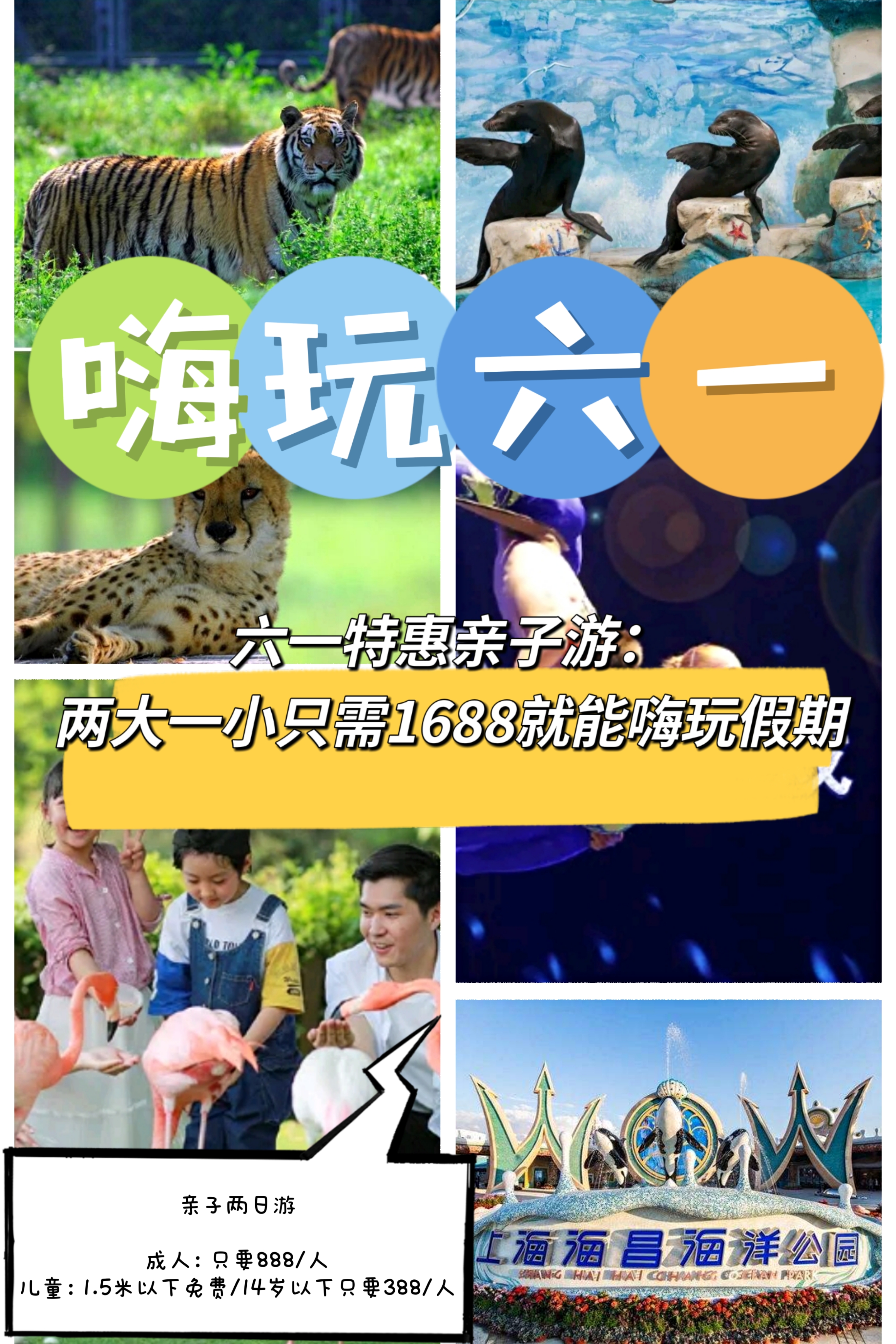 【精品两日亲子纯玩团】上海海昌海洋公园+上海野生动物园